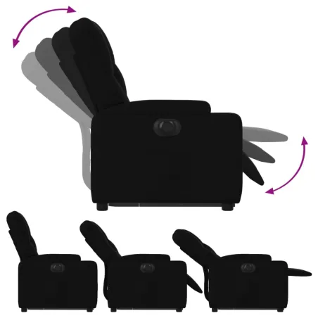 Fauteuil inclinable électrique noir tissu