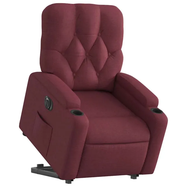 Fauteuil inclinable électrique rouge bordeaux tissu