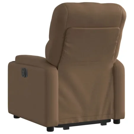 Fauteuil inclinable électrique marron tissu