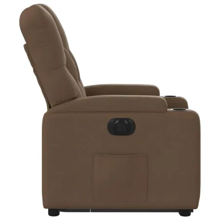 Fauteuil inclinable électrique marron tissu