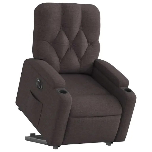 Fauteuil inclinable électrique marron foncé tissu