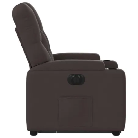 Fauteuil inclinable électrique marron foncé tissu