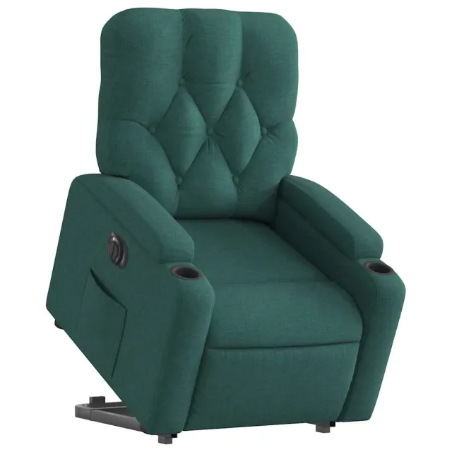 Fauteuil inclinable électrique vert foncé tissu