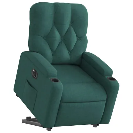 Fauteuil inclinable électrique vert foncé tissu