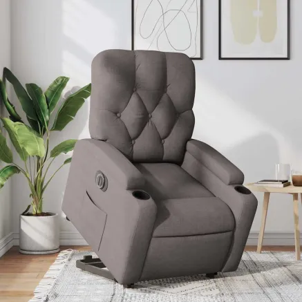 Fauteuil inclinable électrique taupe tissu