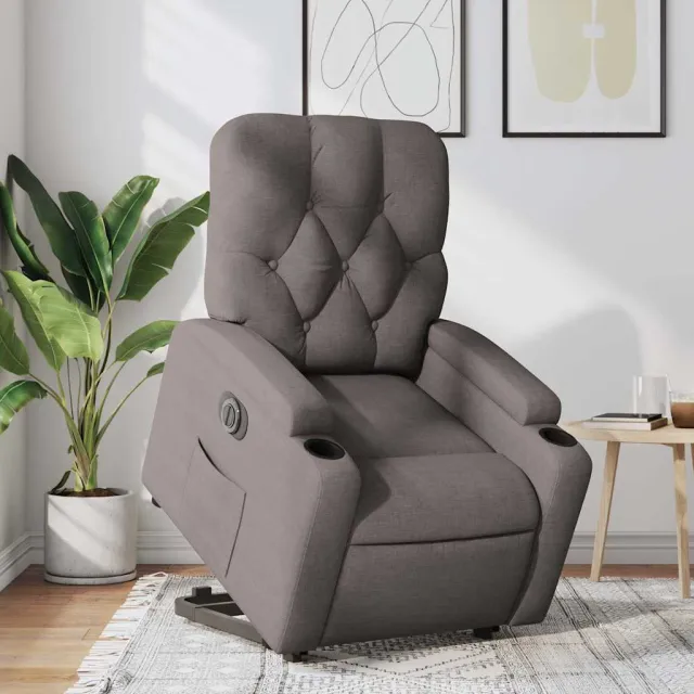 Fauteuil inclinable électrique taupe tissu