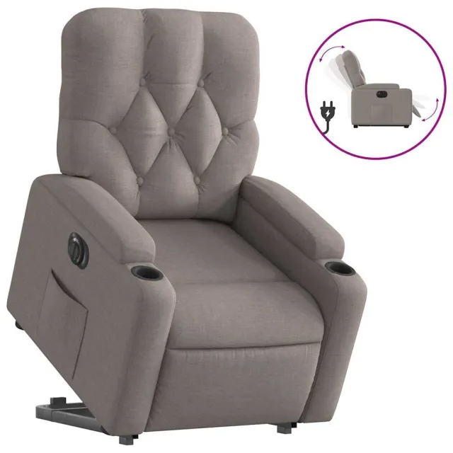 Fauteuil inclinable électrique taupe tissu