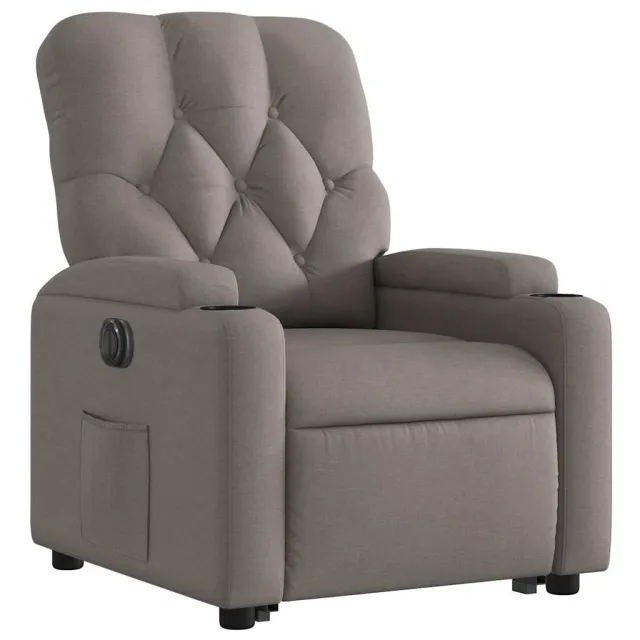 Fauteuil inclinable électrique taupe tissu