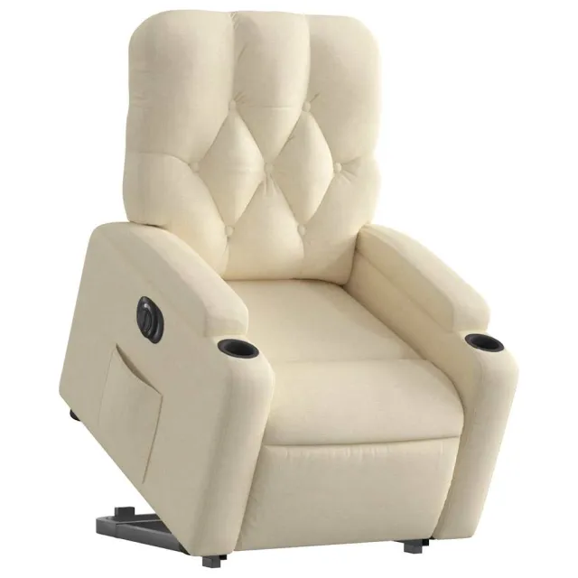 Fauteuil inclinable électrique crème tissu