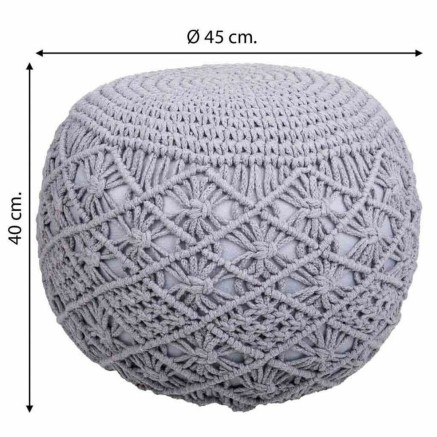 Puff Alexandra House Living Hellgrau polystyrol 45 x 40 x 45 cm 2