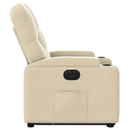 Fauteuil inclinable électrique crème tissu