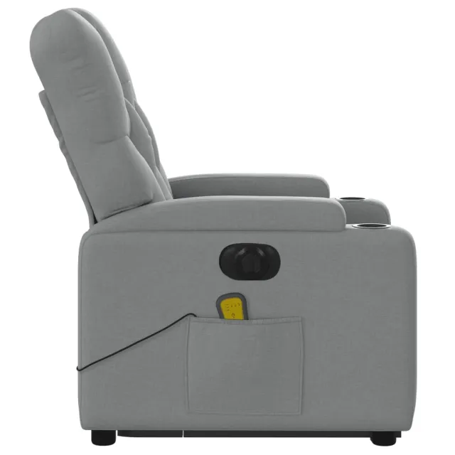 Fauteuil inclinable de massage électrique Gris clair Tissu