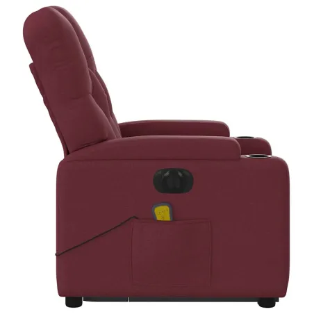 Fauteuil inclinable de massage électrique Rouge bordeaux Tissu