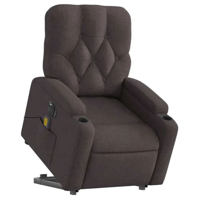 Fauteuil inclinable de massage électrique Marron foncé Tissu