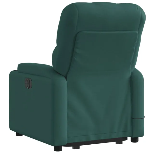 Fauteuil inclinable de massage électrique Vert foncé Tissu