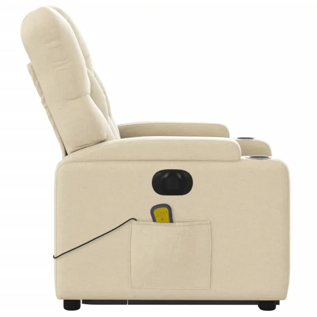 Fauteuil inclinable de massage électrique Crème Tissu