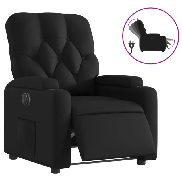 Fauteuil inclinable électrique Noir Similicuir