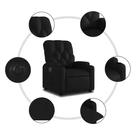 Fauteuil inclinable électrique Noir Similicuir