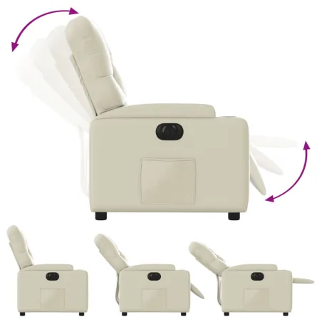 Fauteuil inclinable électrique Crème Similicuir