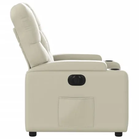 Fauteuil inclinable électrique Crème Similicuir
