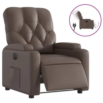 Fauteuil inclinable électrique Marron Similicuir 2