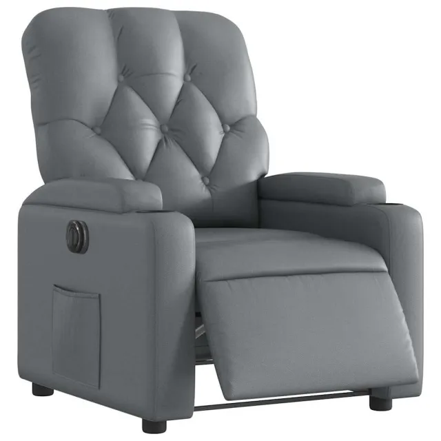 Fauteuil inclinable électrique Gris Similicuir