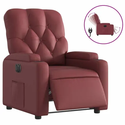 Fauteuil inclinable électrique Rouge bordeaux Similicuir 2