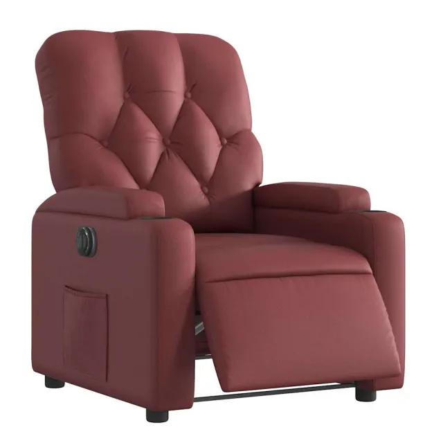 Fauteuil inclinable électrique Rouge bordeaux Similicuir