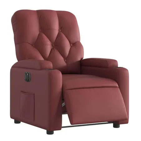 Fauteuil inclinable électrique Rouge bordeaux Similicuir