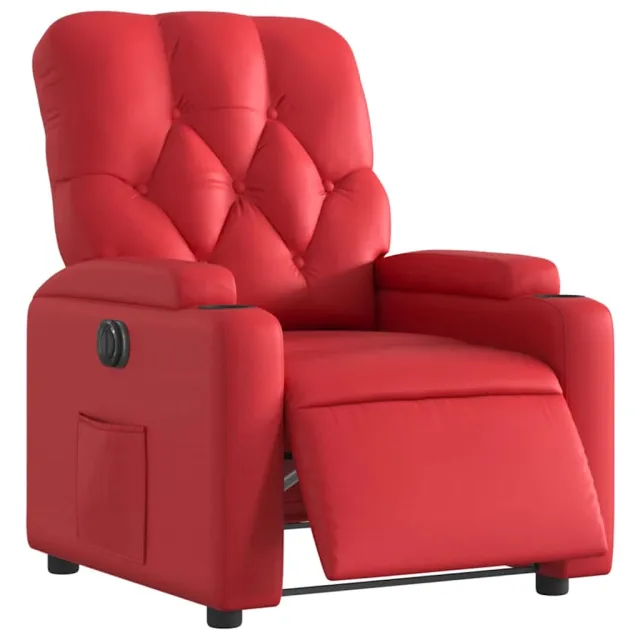 Fauteuil inclinable électrique Rouge Similicuir