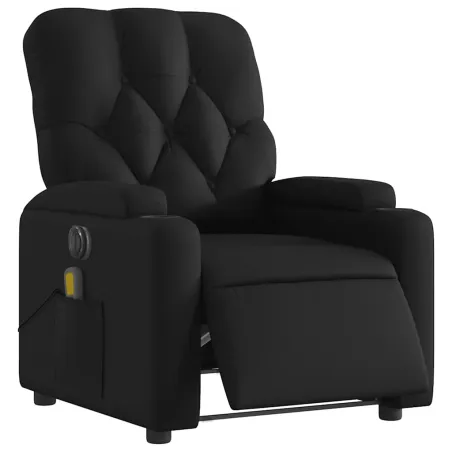 Fauteuil de massage inclinable électrique noir similicuir