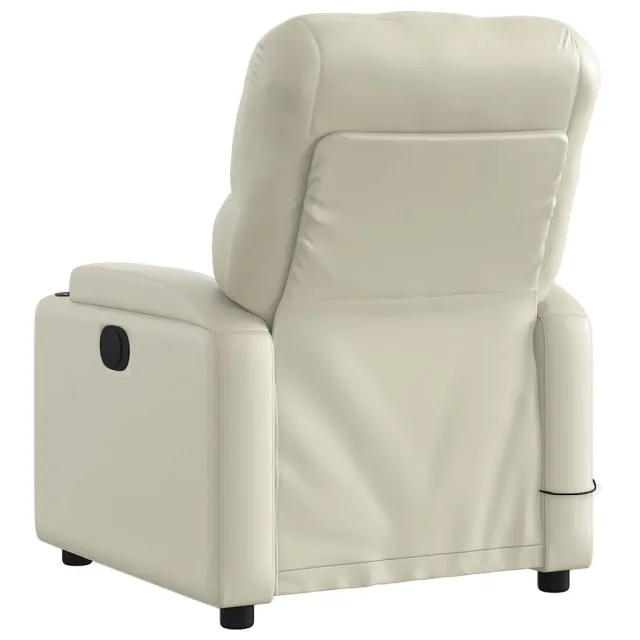Fauteuil de massage inclinable électrique crème similicuir