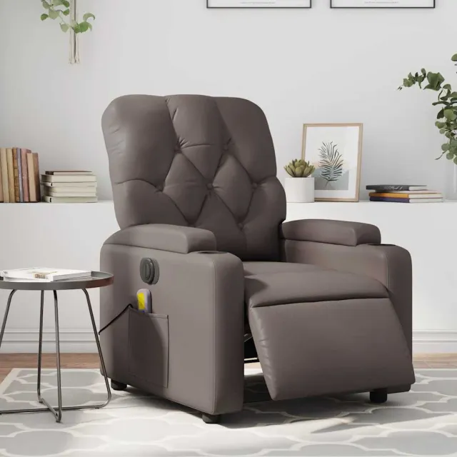 Fauteuil de massage inclinable électrique marron similicuir