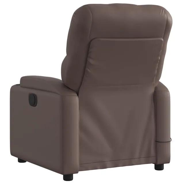 Fauteuil de massage inclinable électrique marron similicuir