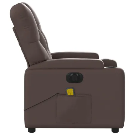 Fauteuil de massage inclinable électrique marron similicuir