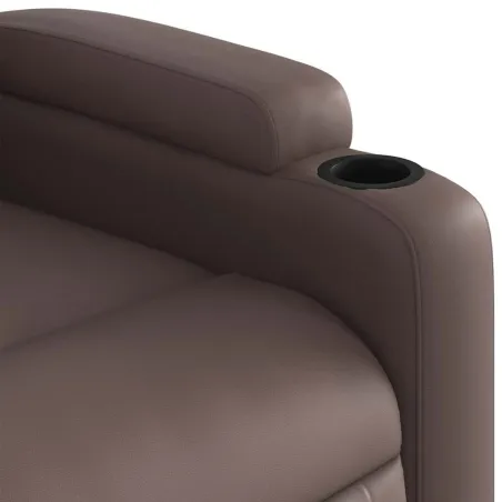Fauteuil de massage inclinable électrique marron similicuir
