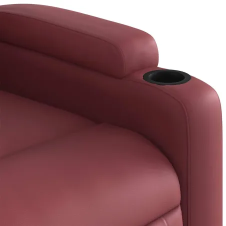 Fauteuil de massage inclinable électrique rouge bordeaux