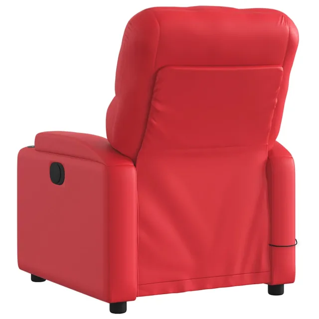 Fauteuil de massage inclinable électrique rouge similicuir