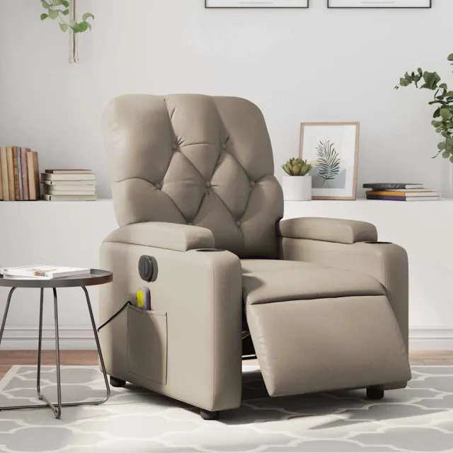 Fauteuil de massage inclinable électrique cappuccino similicuir