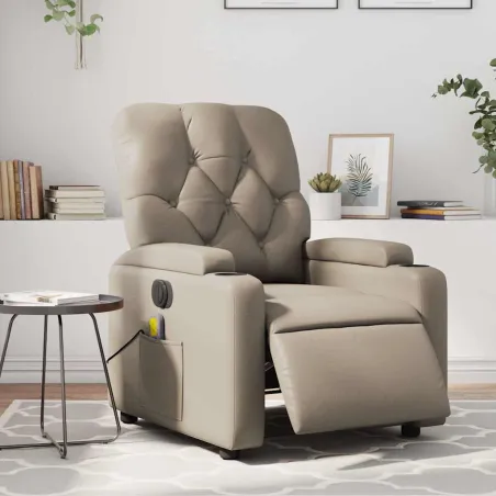 Fauteuil de massage inclinable électrique cappuccino similicuir