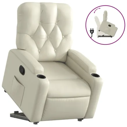 Fauteuil inclinable Crème Similicuir 2