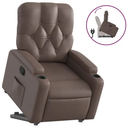 Fauteuil inclinable marron similicuir 2