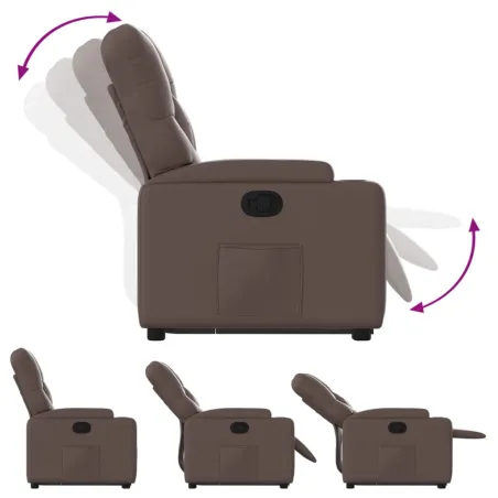 Fauteuil inclinable marron similicuir