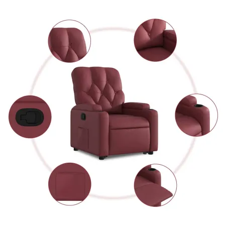 Fauteuil inclinable Rouge bordeaux Similicuir