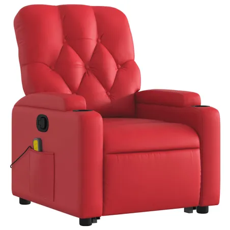 Fauteuil inclinable de massage Rouge Similicuir
