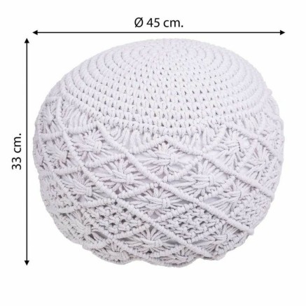 Puff Alexandra House Living Blanco Poliestireno 45 x 33 x 45 cm 2