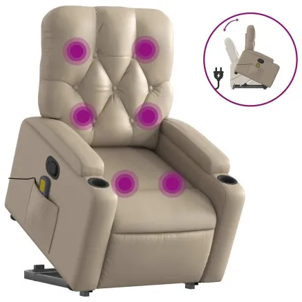 Fauteuil inclinable de massage Cappuccino Similicuir 2