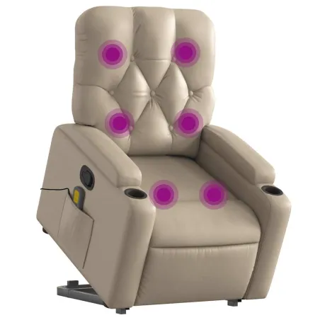 Fauteuil inclinable de massage Cappuccino Similicuir
