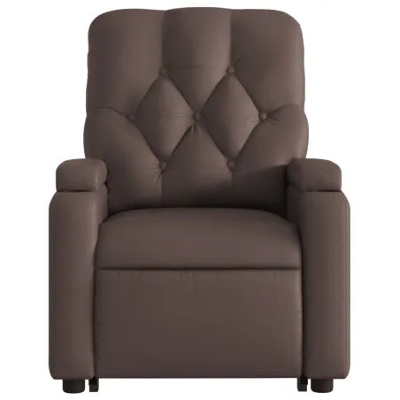 Fauteuil inclinable électrique marron similicuir