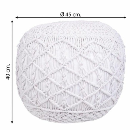 Pouffe Alexandra House Living White polystyrene 45 x 40 x 45 cm 2